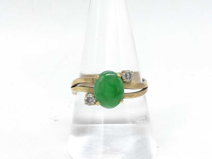 Jadeite and Diamond 18K Gold Ring 