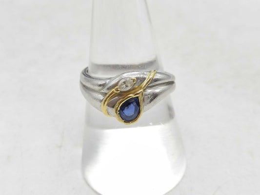 S0.58ct D0.09ct Pt900/K 4.9g Ring 