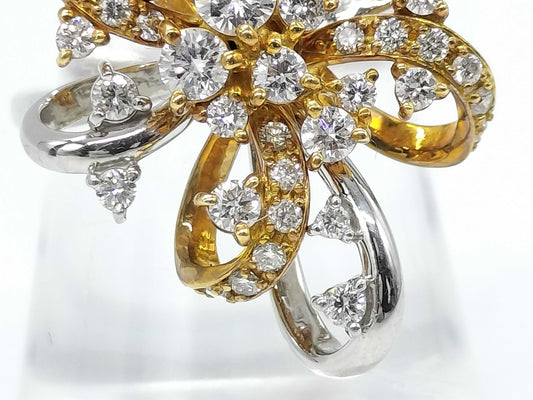 D1.00ct Pt900/K18 9.1g Ring 