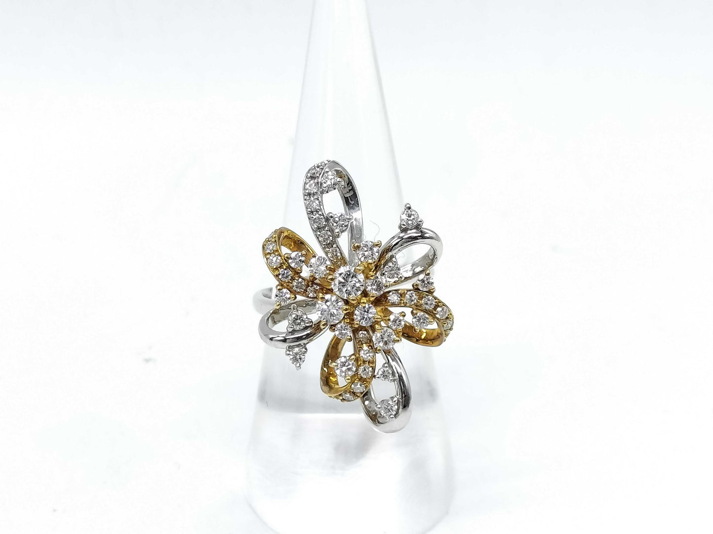 D1.00ct Pt900/K18 9.1g Ring 