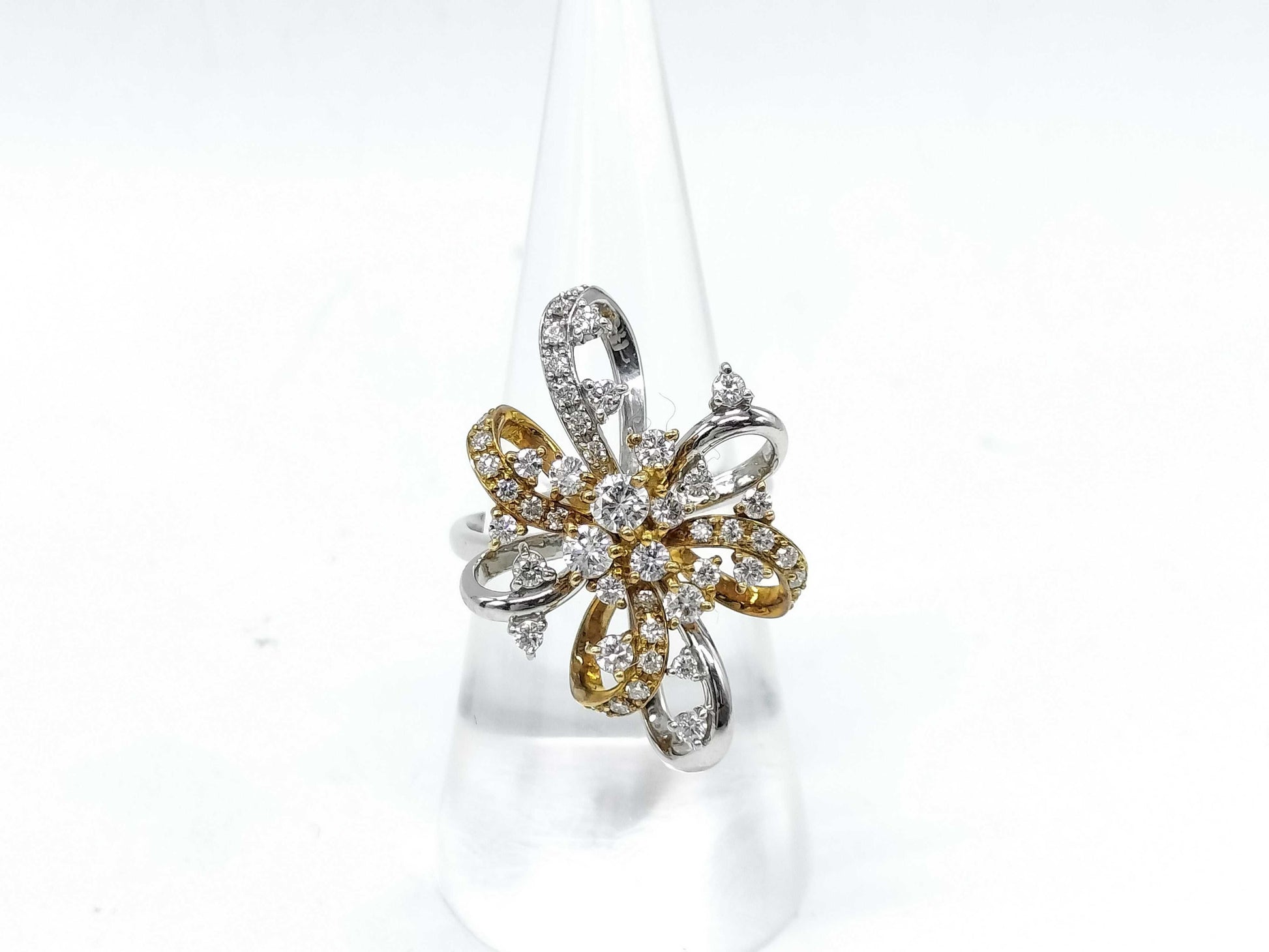 D1.00ct Pt900/K18 9.1g Ring 