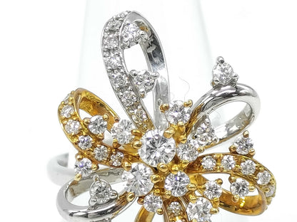 D1.00ct Pt900/K18 9.1g Ring 