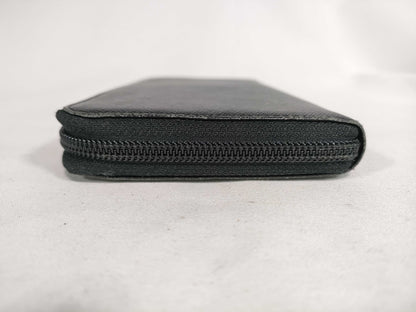 PRADA Leather Triangle Logo Zip Long Wallet