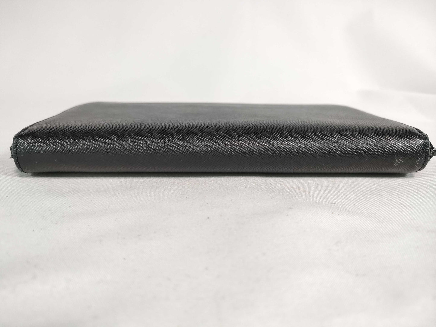 PRADA Leather Triangle Logo Zip Long Wallet