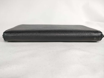 PRADA Leather Triangle Logo Zip Long Wallet