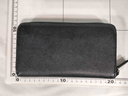 PRADA Leather Triangle Logo Zip Long Wallet