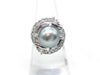 Black South Sea Pearl Ring, Diameter 10.4mm, D0.68ct, Pt900, 10.9g 