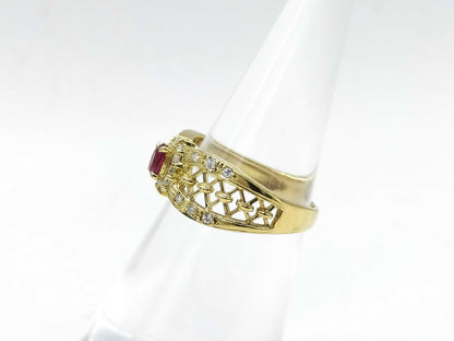 Ruby and Diamond 18K 3.2g Ring 