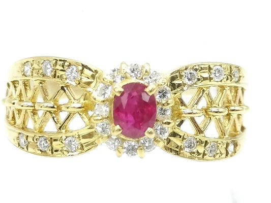 Ruby and Diamond 18K 3.2g Ring 