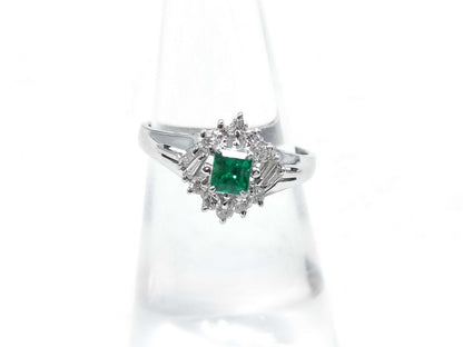 E0.27ct D0.23ct Pt900 3.6g Ring 