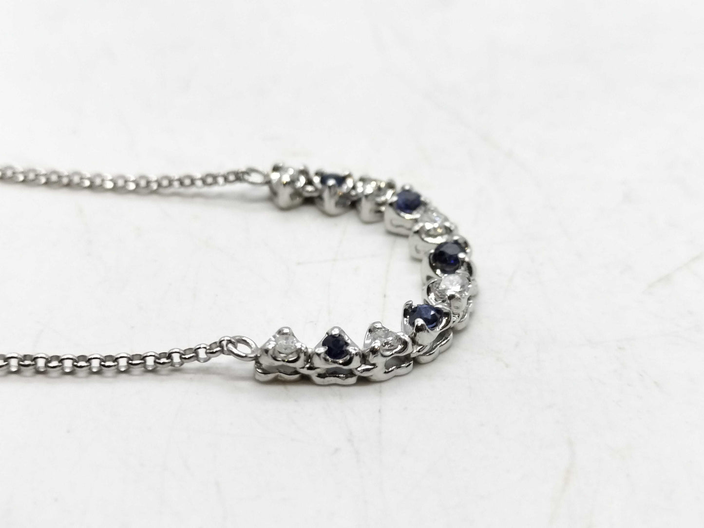 Sapphire and Diamond PT850 Necklace 4.3g 