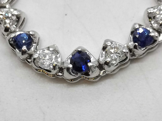 Sapphire and Diamond PT850 Necklace 4.3g 