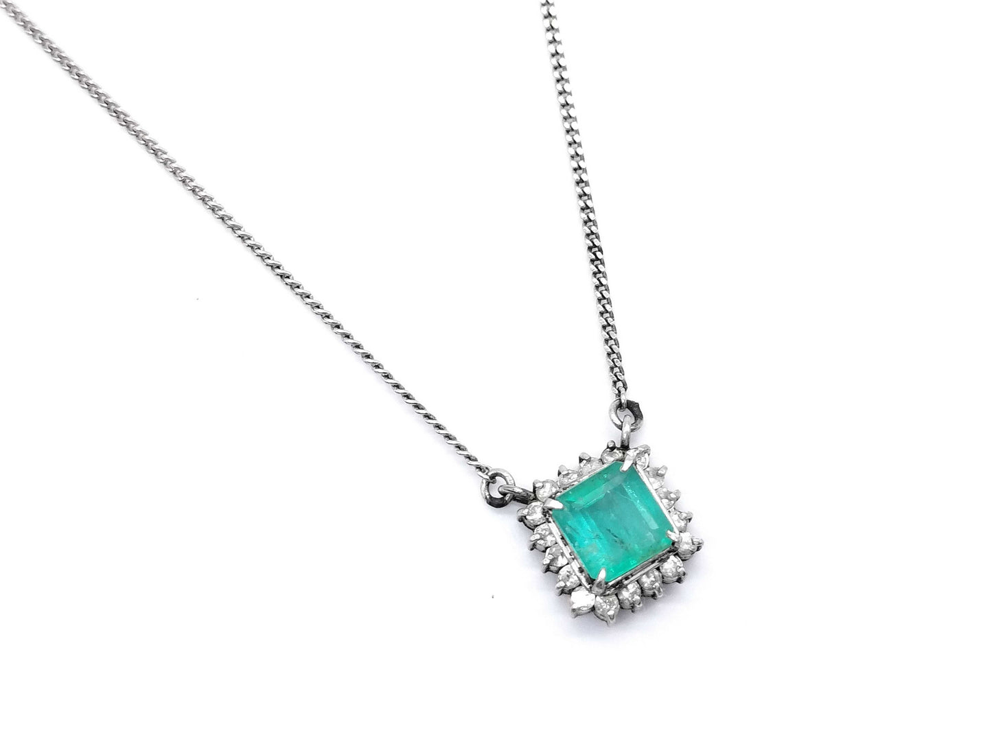 E0.65ct D0.18ct Pt850 3.5g Necklace 