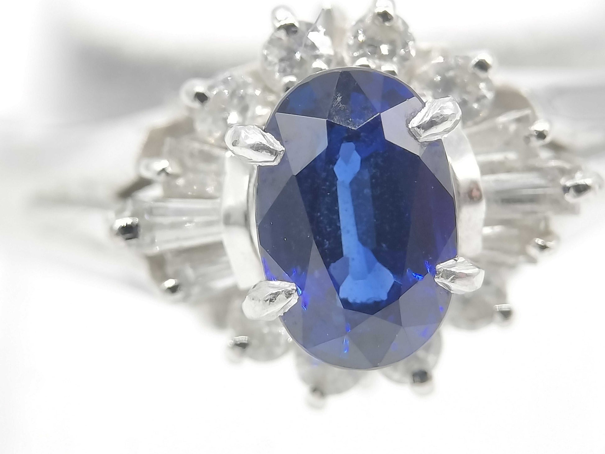 S 0.74ct D 0.24ct Pt900 5.2g Ring 