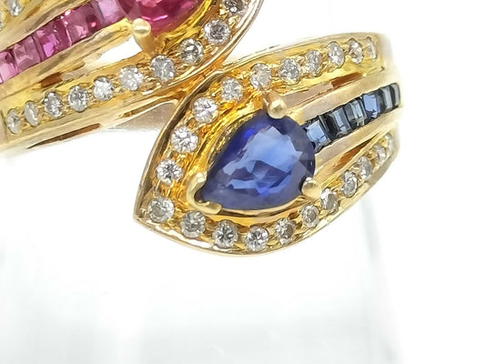 R 0.47ct S 0.42ct D 0.29ct K18 8.5g Ring 