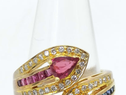 R 0.47ct S 0.42ct D 0.29ct K18 8.5g Ring 