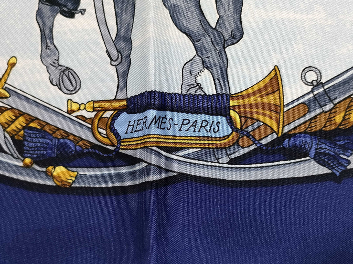 HERMES Carre MARINE ET CAVALERIE Scarf
