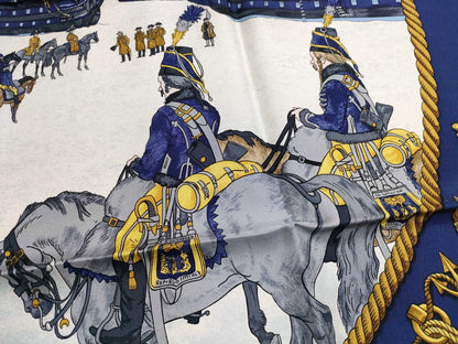 HERMES Carre MARINE ET CAVALERIE Scarf