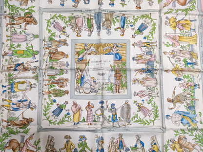 HERMES Carre COSTUMES CIVILS ACTUELS Scarf without tag