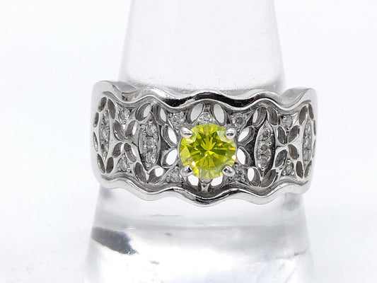 D0.476ct FD0.19ct K18WG 9.4g Ring 