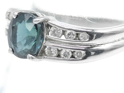 S1.04ct D0.14ct Pt850 4.4g Ring 