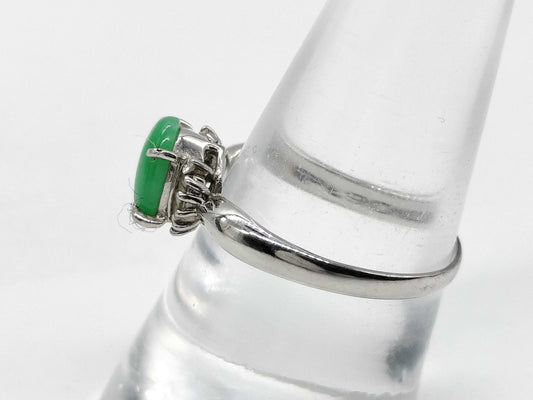 Jade 1.15ct D0.13ct Pt900 3.6g Ring 