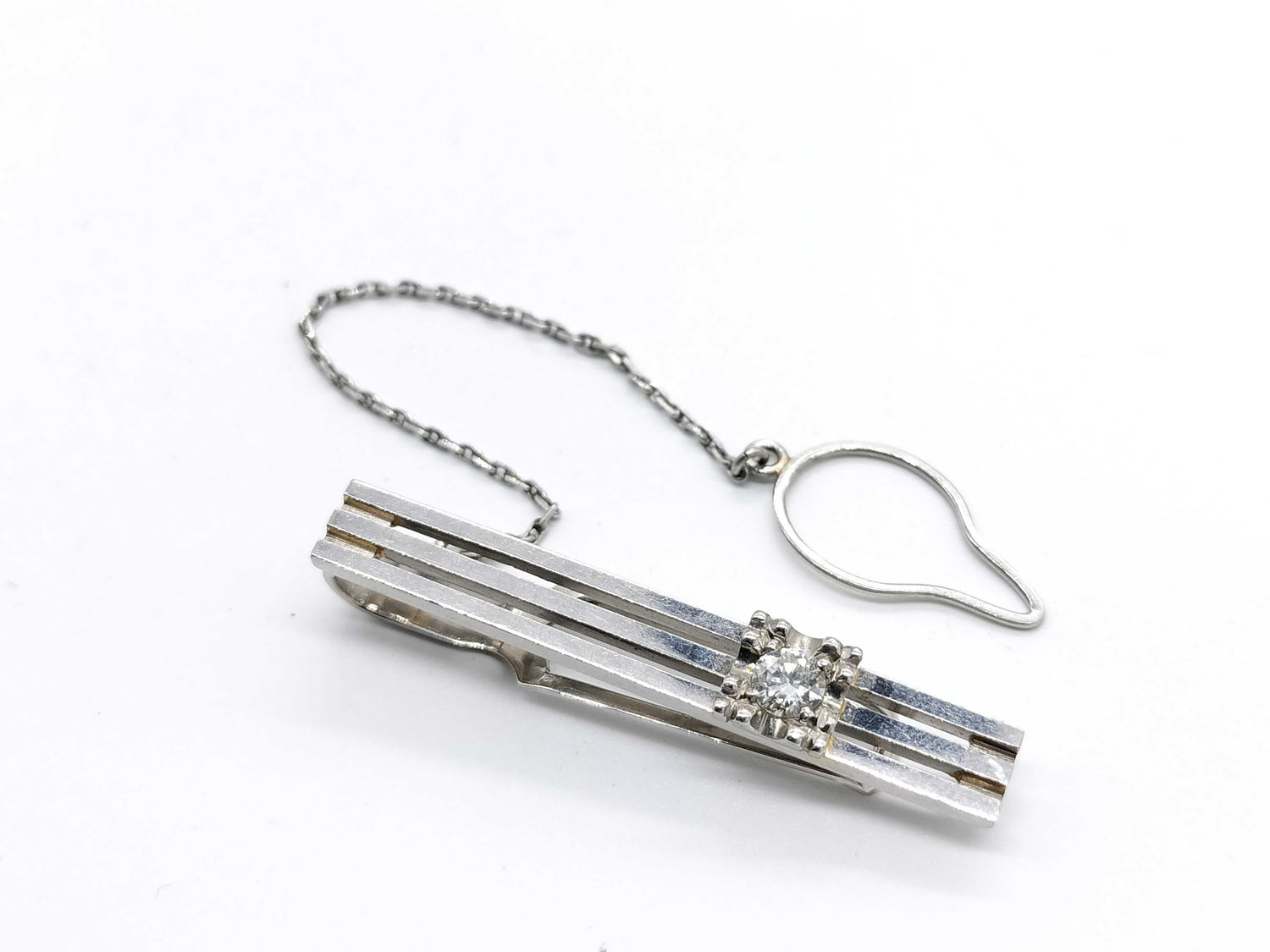 Diamond Pt900 6.3g Tie Pin/Cufflinks 