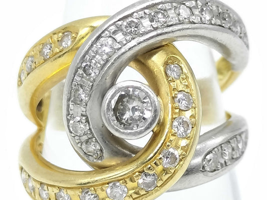 D0.21ct FD0.56ct K18/Pt900 10.2g Ring 