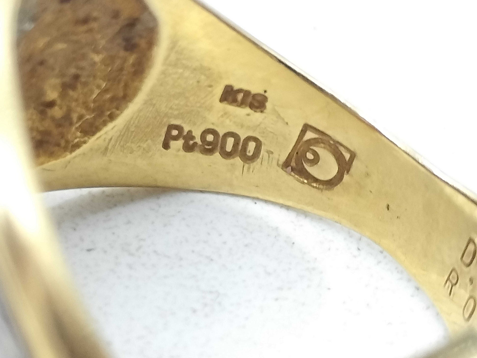 R 0.346ct D 0.128ct K18/Pt900 9.3g Ring 