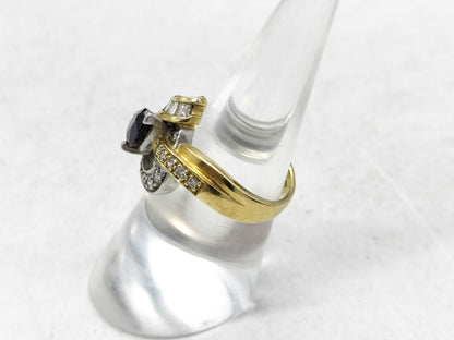 S1.22ct D0.70ct Pt900/K18 7.6g Ring 