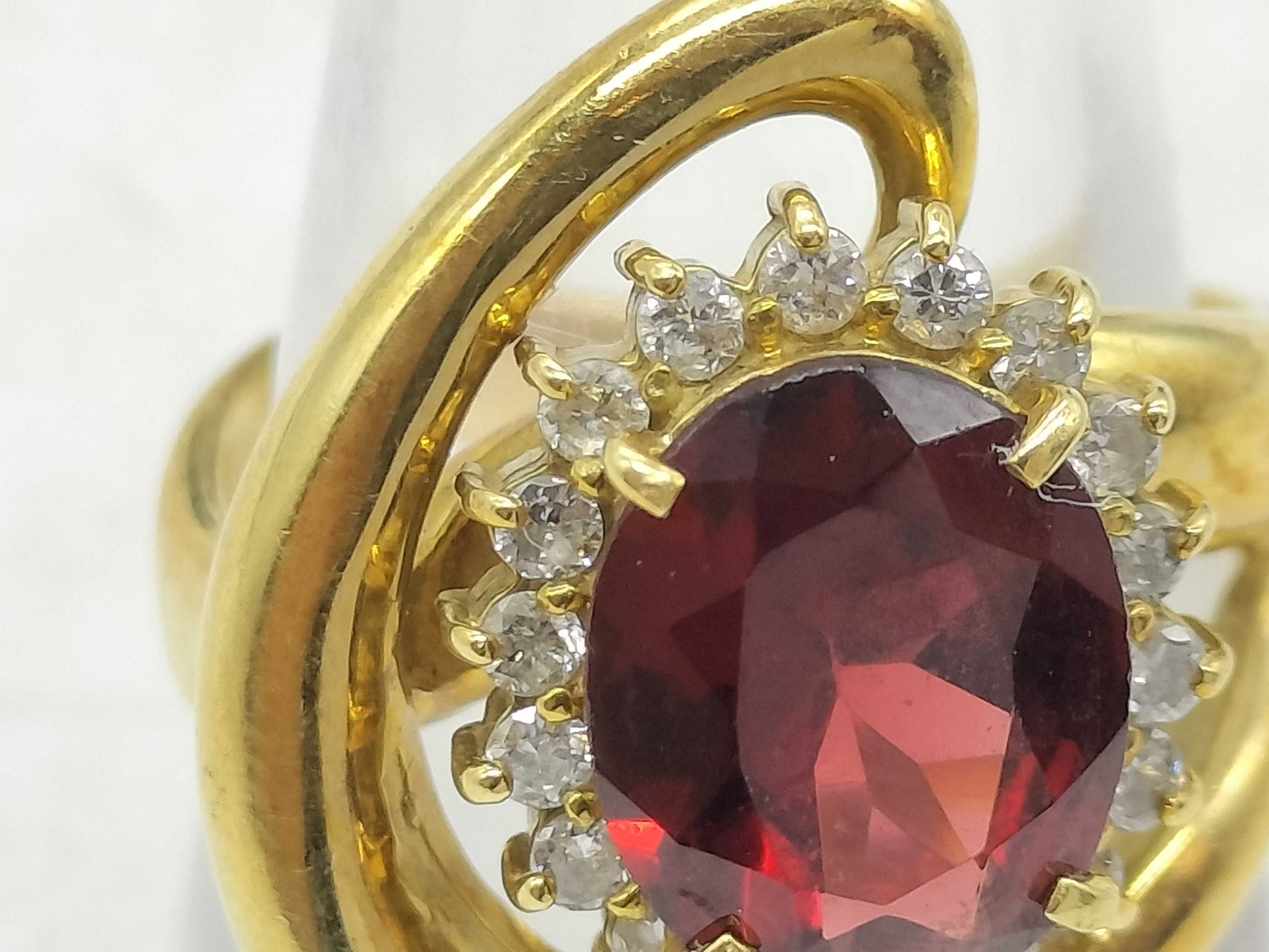 Garnet D0.35ct K18 9.2g Ring 