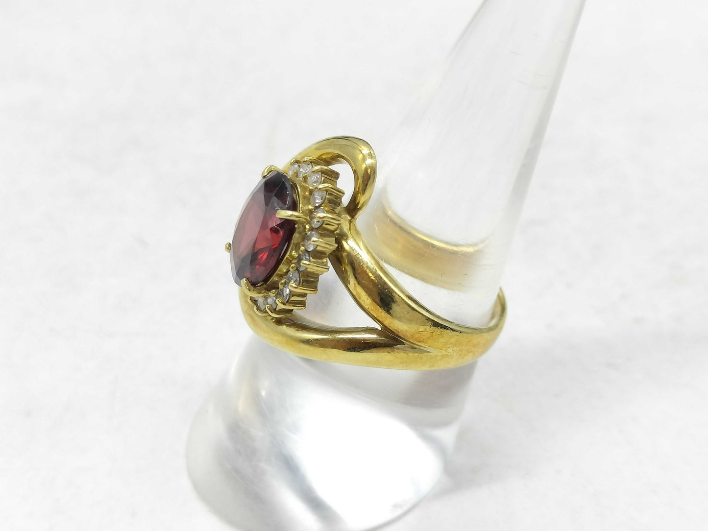 Garnet D0.35ct K18 9.2g Ring 