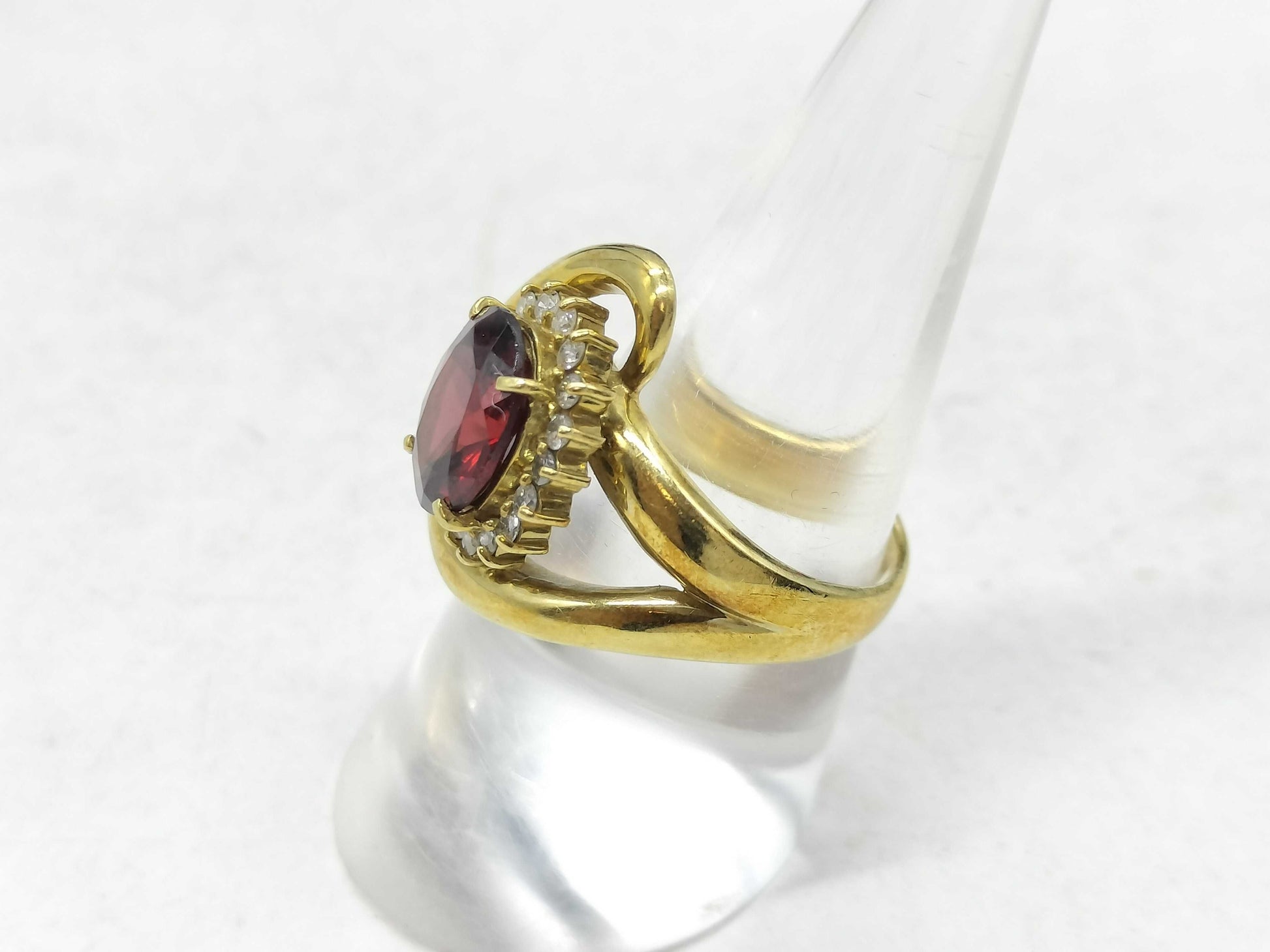 Garnet D0.35ct K18 9.2g Ring 