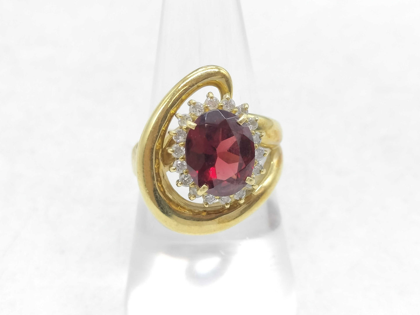 Garnet D0.35ct K18 9.2g Ring 