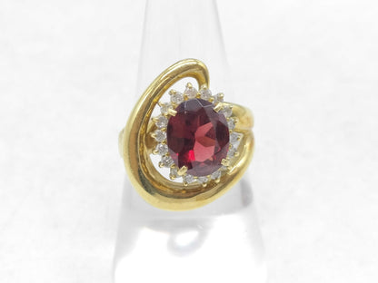 Garnet D0.35ct K18 9.2g Ring 