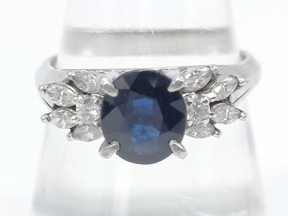 S1.31ct D0.36ct Pt900 7.2g Ring 