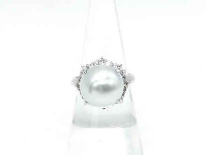 Pearl, Diameter: Approx. 12.2mm, D0.50ct, Pt900, 10.0g, Ring 