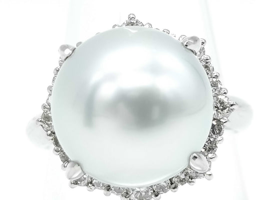 Pearl, Diameter: Approx. 12.2mm, D0.50ct, Pt900, 10.0g, Ring 