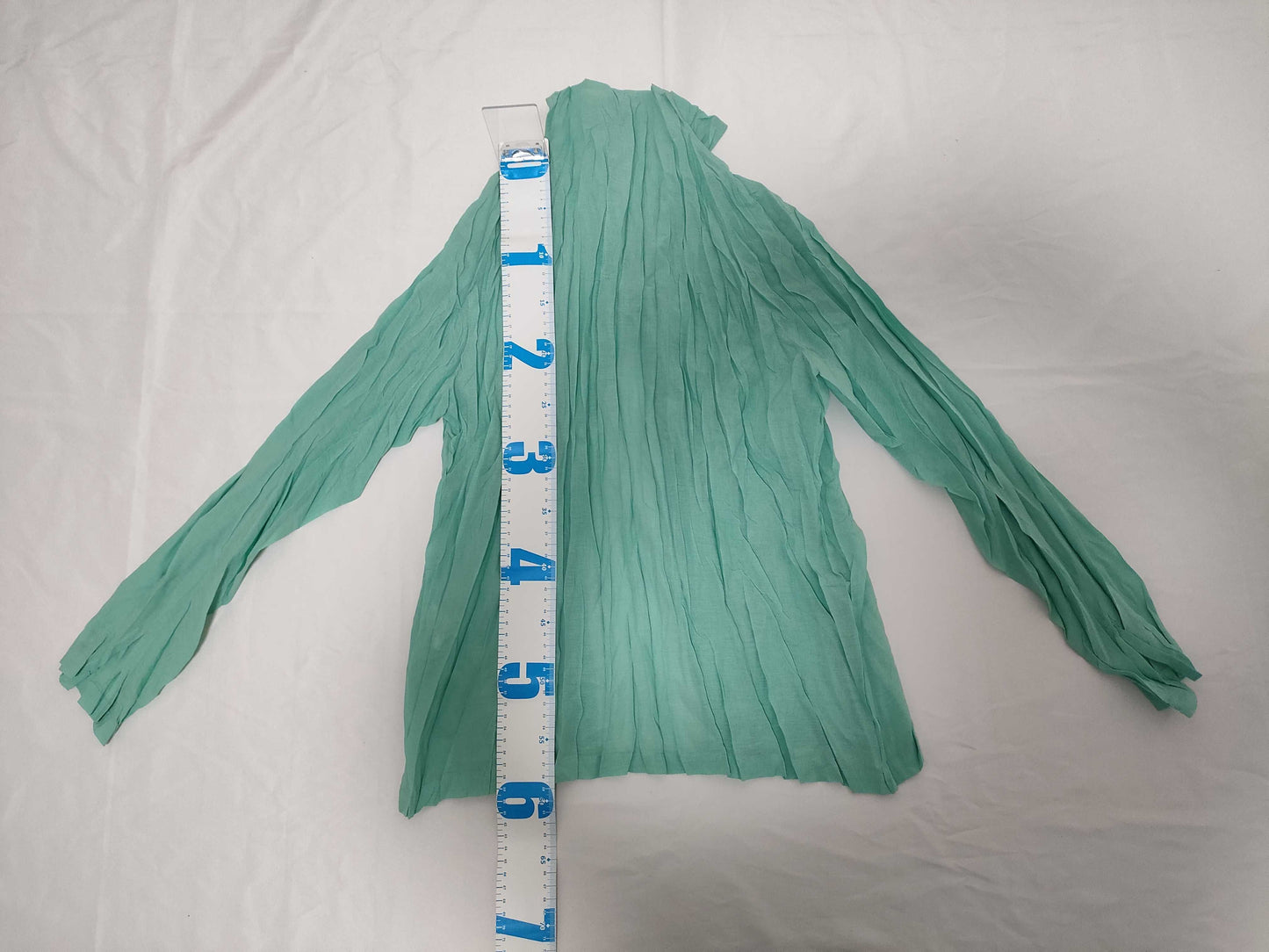 ISSEY MIYAKE Pleated Pleated Long Sleeve Shirt Emerald Green Button Shirt