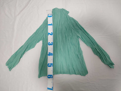 ISSEY MIYAKE Pleated Pleated Long Sleeve Shirt Emerald Green Button Shirt