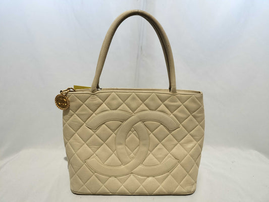 CHANEL Caviar Skin Bag Coco Beige Handbag