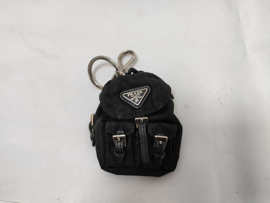 PRADA Nylon Key Charm Backpack Black Key Case/Key Holder
