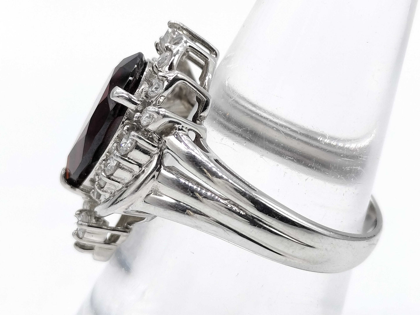 G3.39ct D0.35ct Pt900 7.4g Ring 