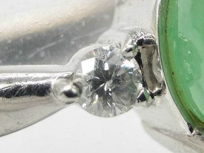 Jadeite Ring, Diameter: Approx. 11.2mm, D0.17ct, Pt900, 8.8g 