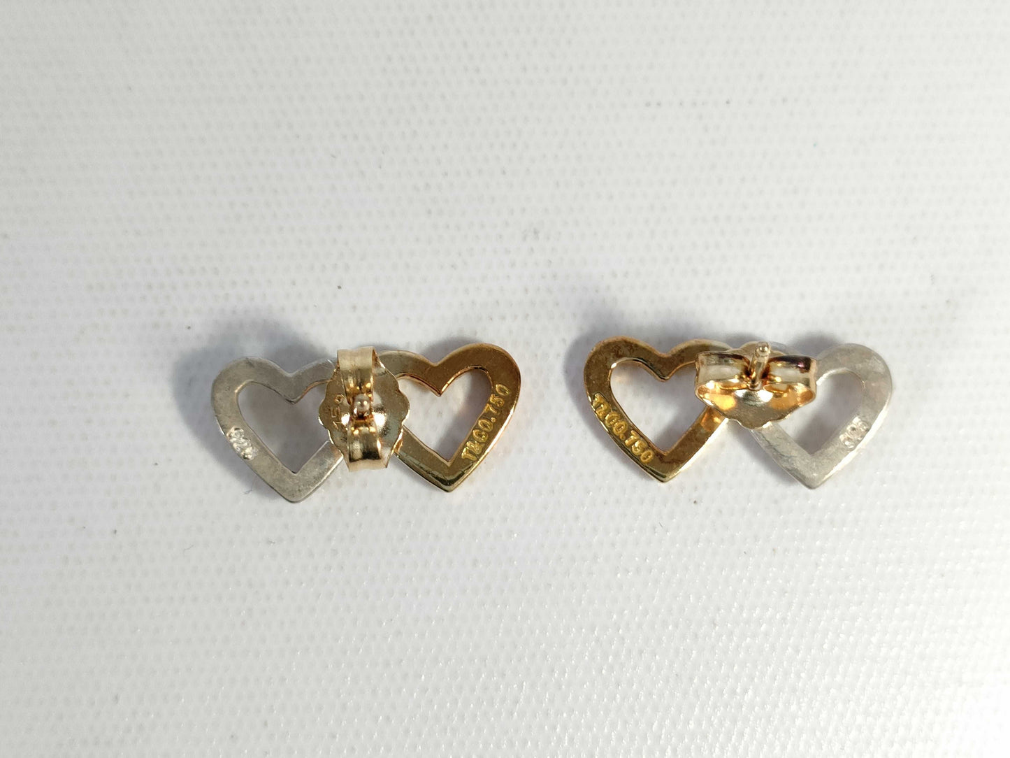 Tiffany & Co. 750 x SV925 Combination Double Heart Earrings