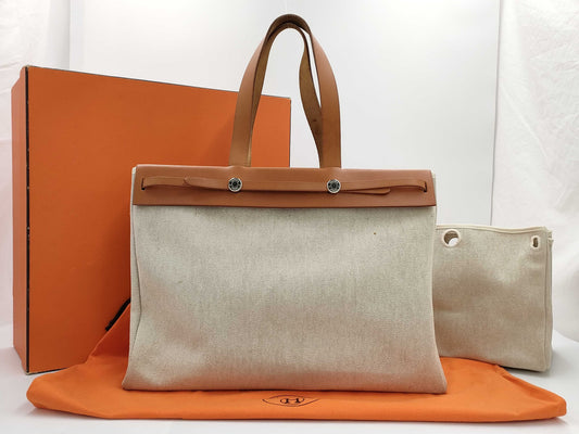 HERMES Ale Bag Cabass □F Engraving Handbag