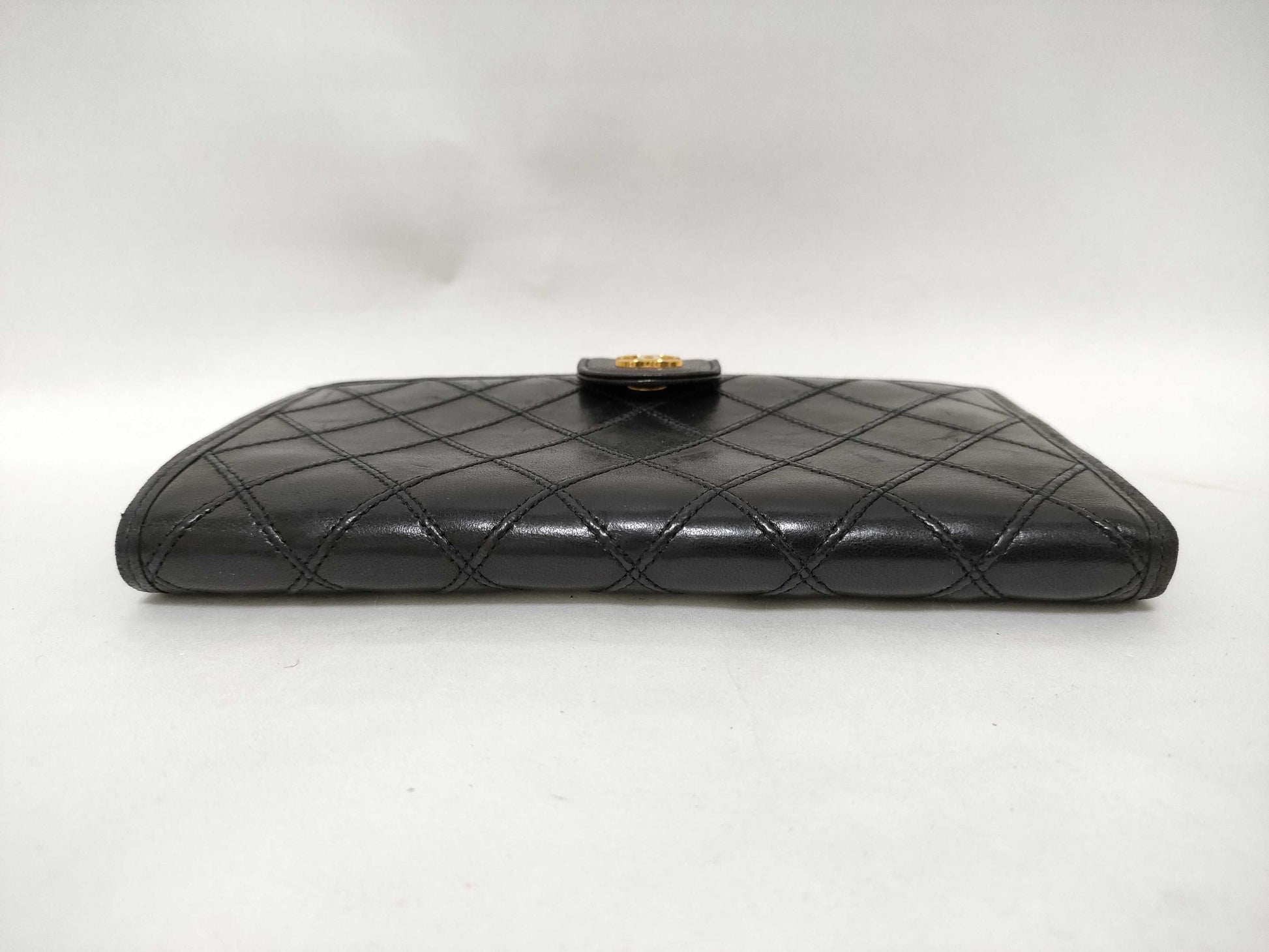 CHANEL Lambskin Long Wallet Coco Black Wallet