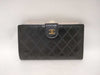 CHANEL Lambskin Long Wallet Coco Black Wallet