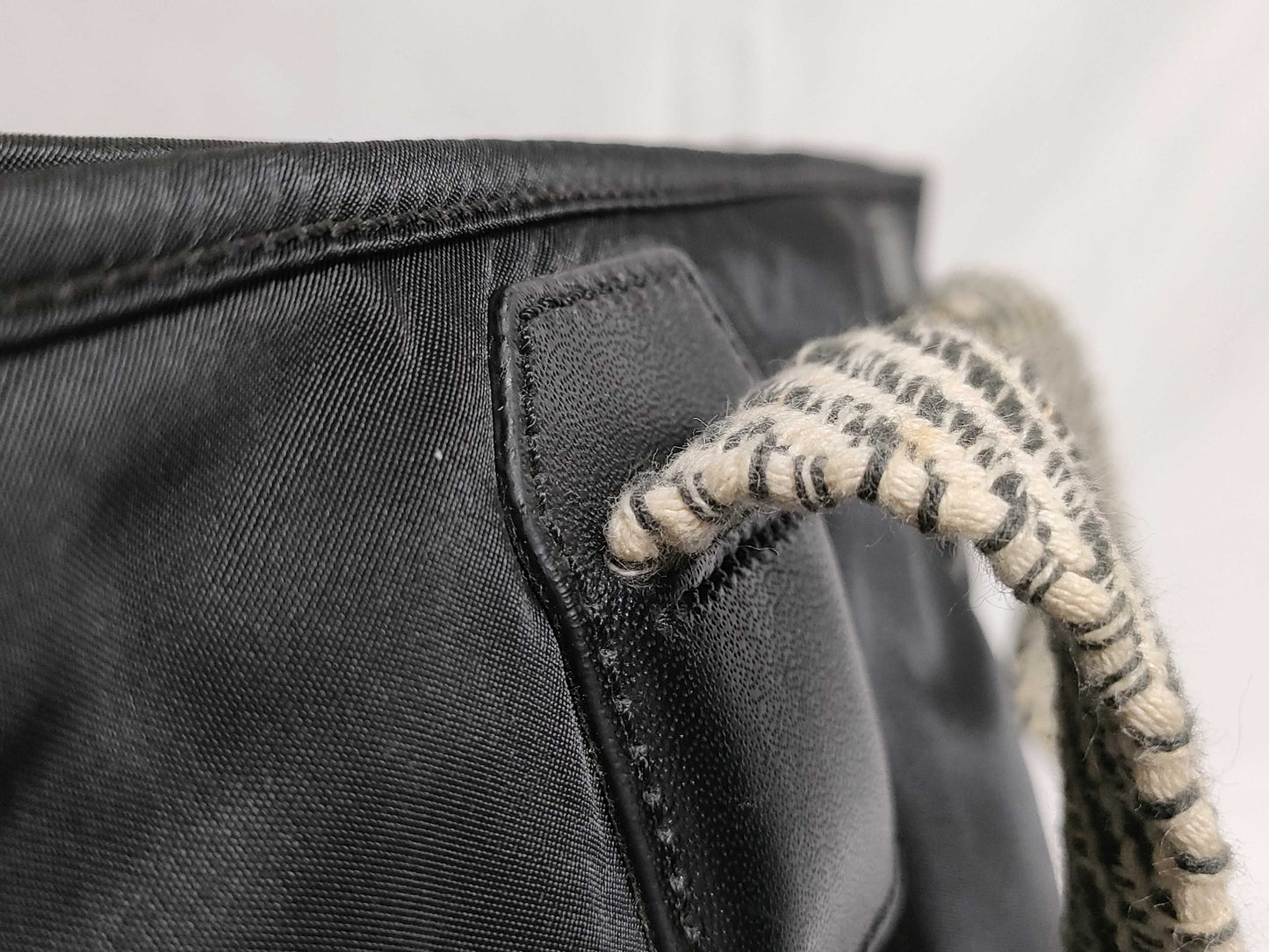 Tory Burch Nylon Tote Perforated Logo Black Tote Bag