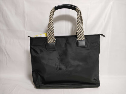 Tory Burch Nylon Tote Perforated Logo Black Tote Bag